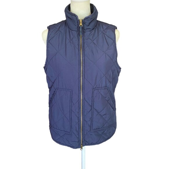 G.H.Bass & Co. dark blue women's XS collared sleeveless zip up puffer vest - Picture 5 of 10